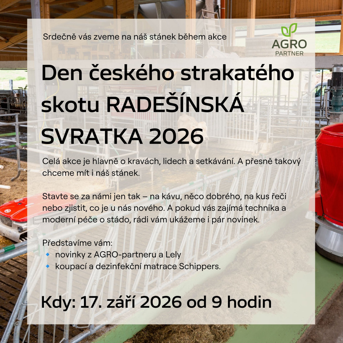 Pozvánka na Den českého strakatého skotu Radešínská Svratka 17. září 2026