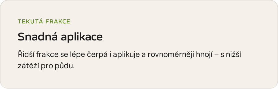 Tekutá frakce po separaci kejdy